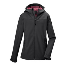 Killtec Softshell Jacket KOS 483 (with hood, windproof, water-repellent) black girls